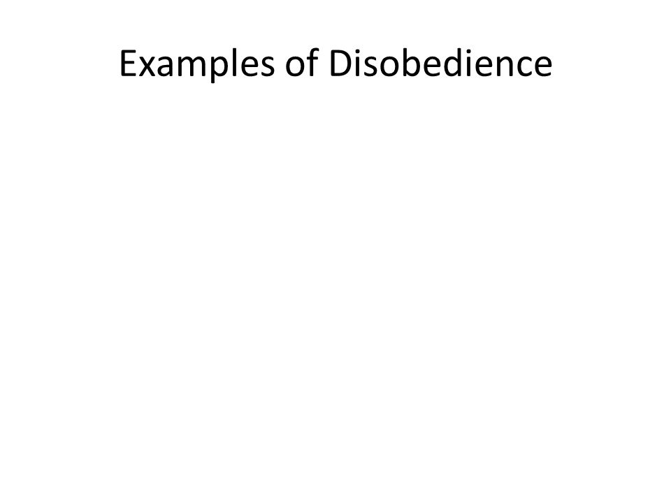 Examples of Disobedience