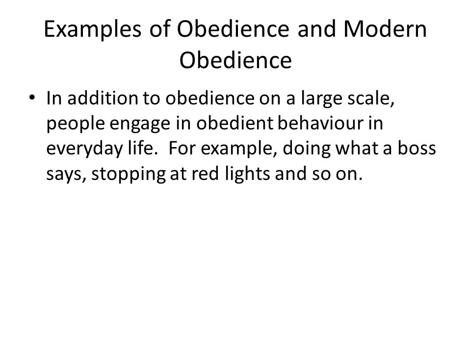 obedience to authority examples