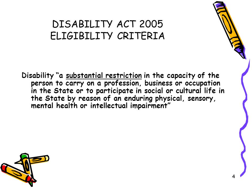 1 assessing your childs needs disability act 2005 part ppt disability act 2005
