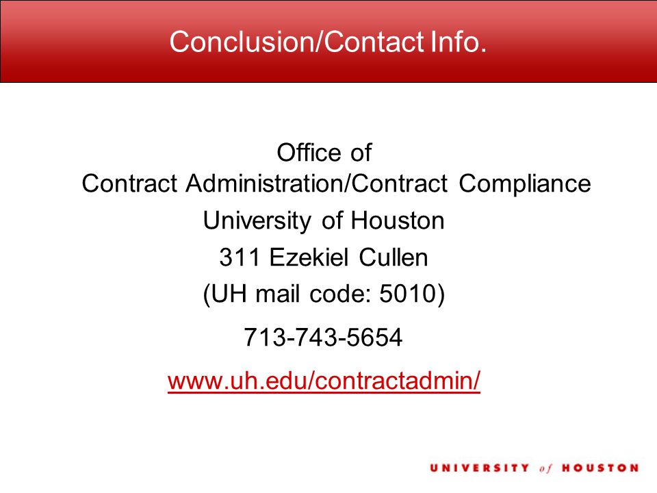Conclusion/Contact Info.