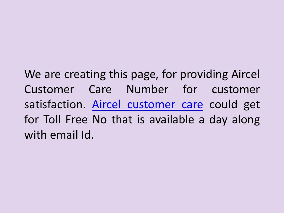 Aircel Prepaid Customer Care Number Created By Ppt Download
