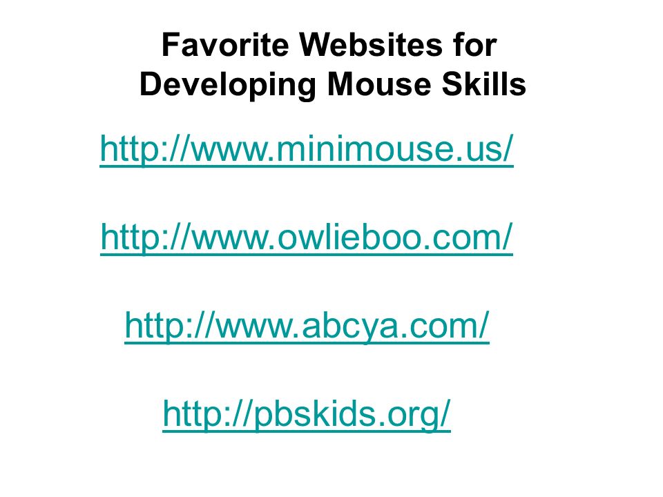 Favorite Websites for Developing Mouse Skills