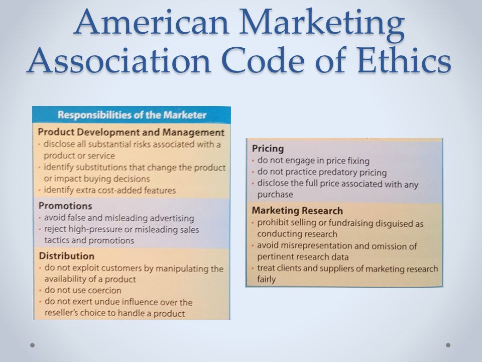 american marketing association statement of ethics