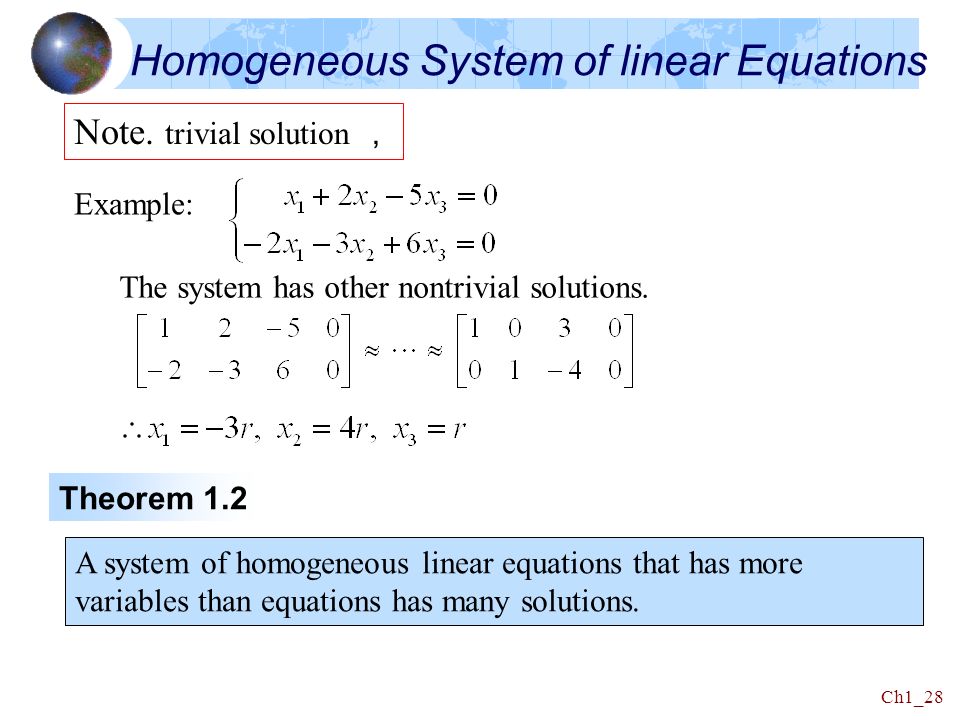 trivial solution in linear algebra