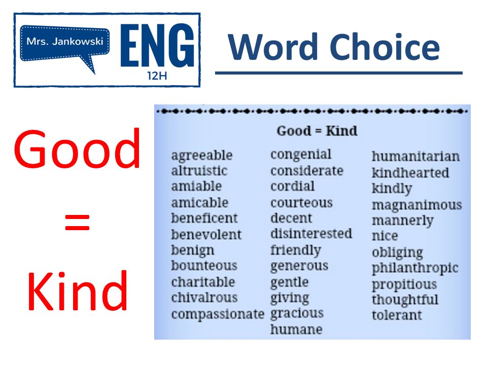 Better Word Choice Improving Word Choice. Word Choice Ellen's Word Game  Ellen's Sample. - ppt download