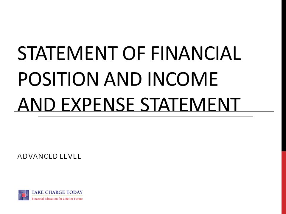 statement of financial position and income and expense statement