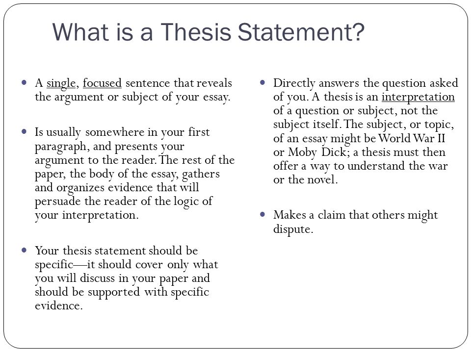 thesis focus statement