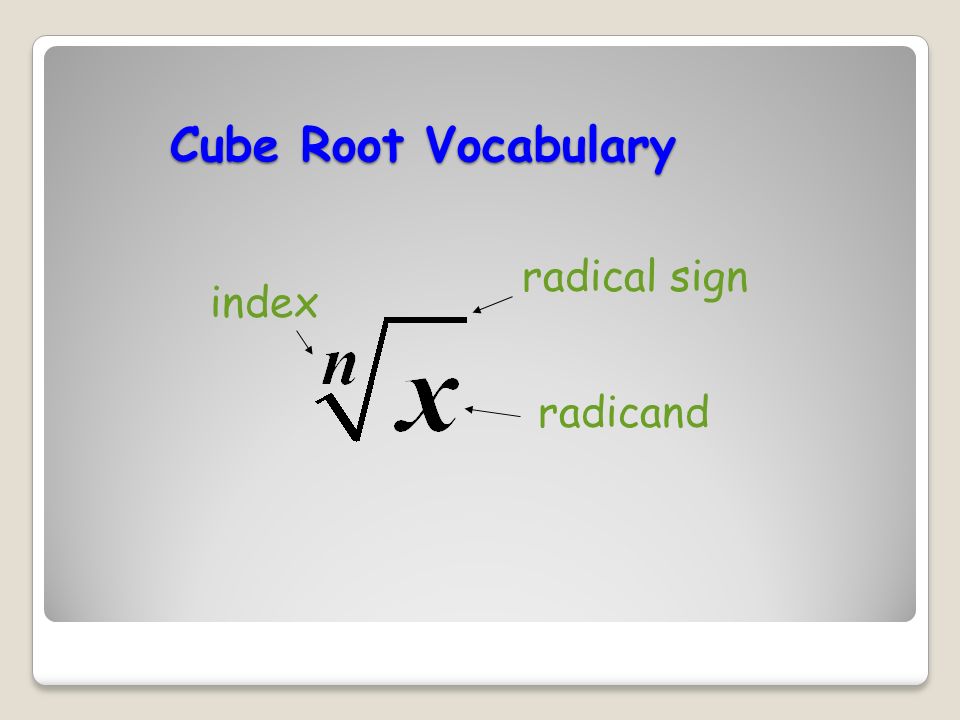 UNIT 4- radicals simplify a cube root and higher. - ppt download