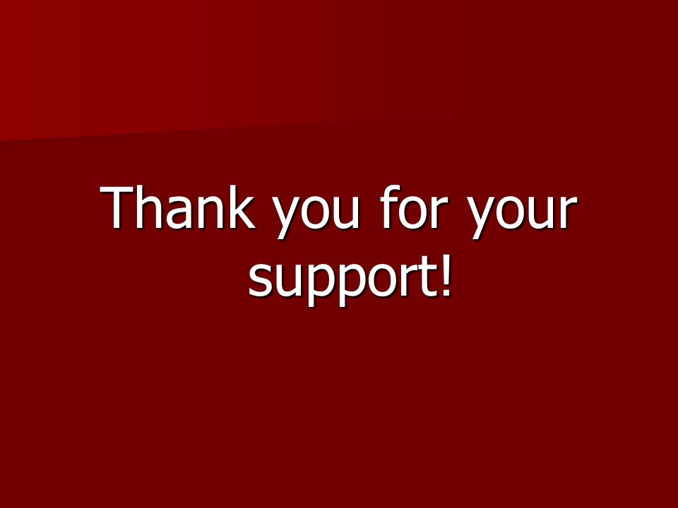 Thank you for your support!