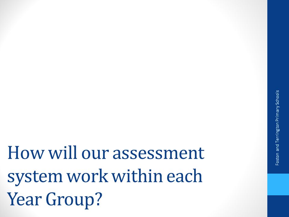 How will our assessment system work within each Year Group Foston and Terrington Primary Schools
