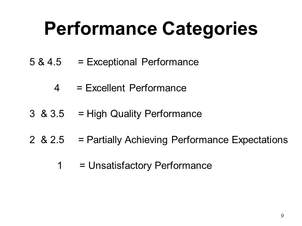 1 orientation to the performance planning feedback and development excellent performance