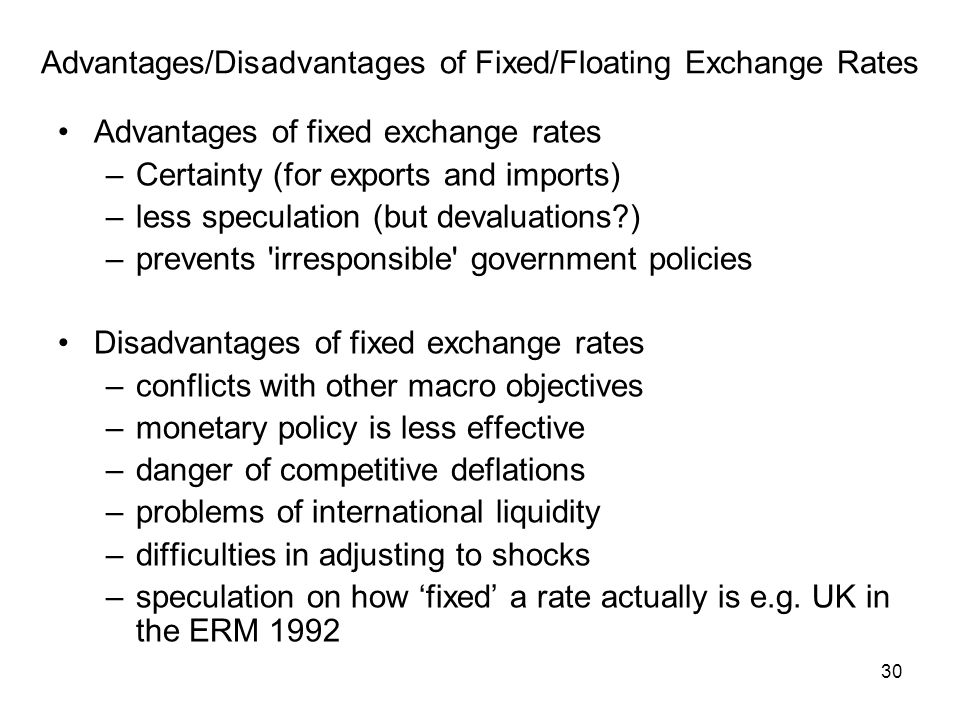 Of exchange rate fixed disadvantages DifferBetween