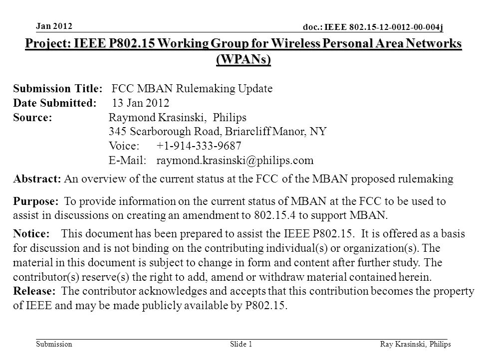 doc ieee j submission slide 1 project ieee p working group for
