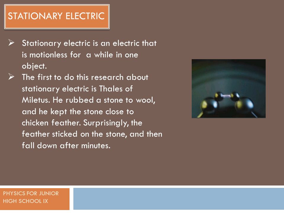 chapter 1 physics for junior high school ix stationary electric