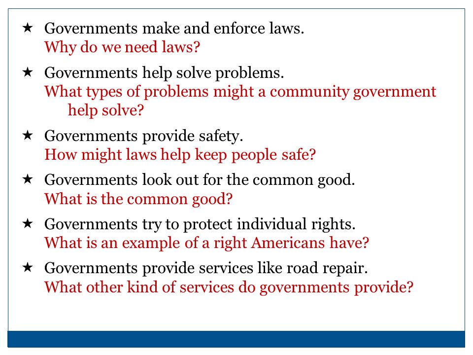 examples of good government