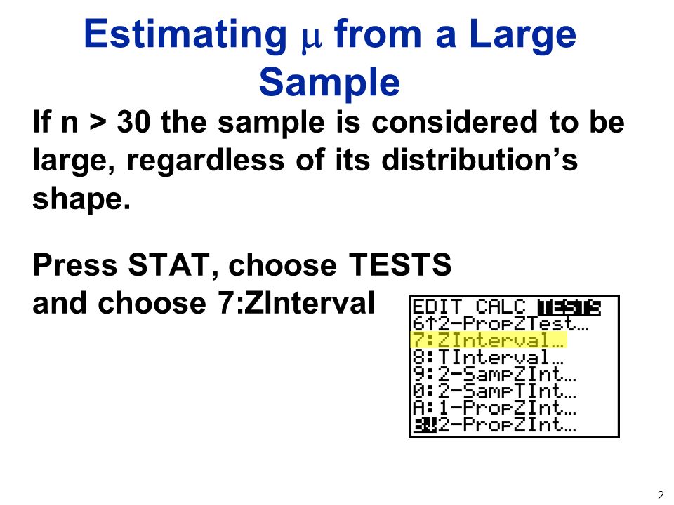 1 Computing Confidence Intervals Using The Ti The Ti Can Compute An Entire Confidence Interval From Either Summary Statistics Or Data These Functions Ppt Download