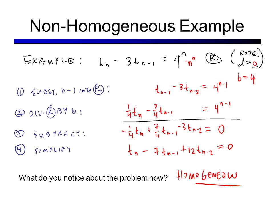 Non-Homogeneous Example What do you notice about the problem now