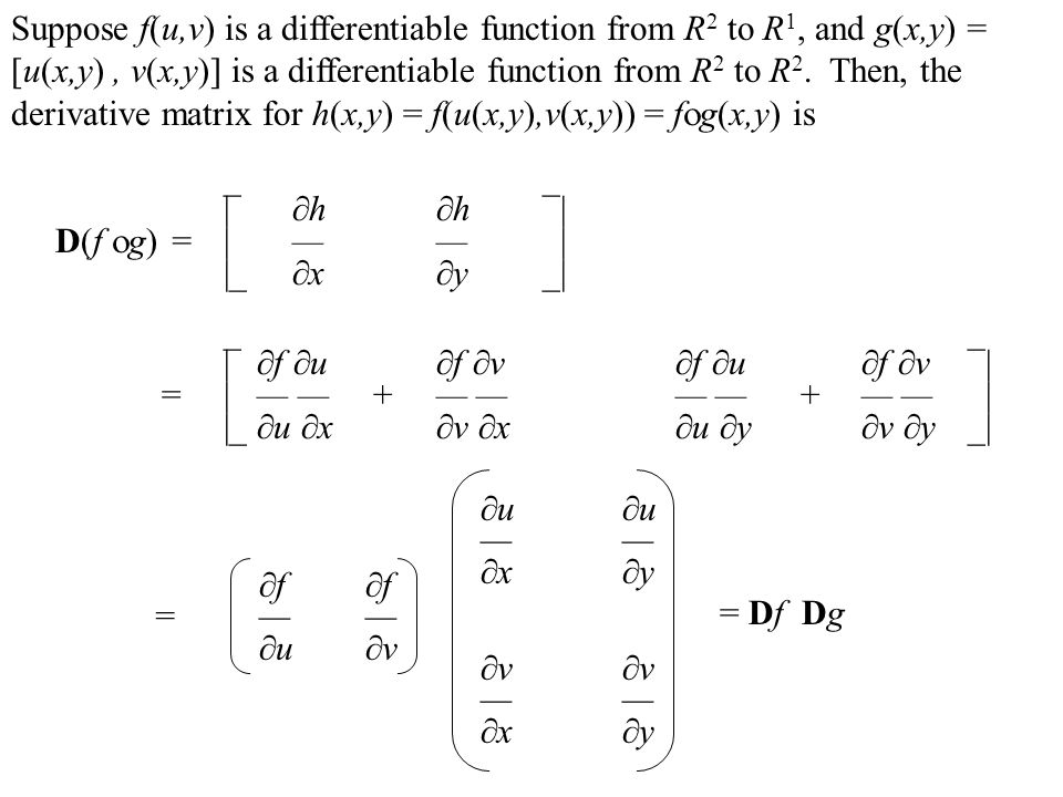 The Derivative Rules For Multivariable Functions Stated Theorem 10 On Page 151 Are Analogous To Derivative Rules From Single Variable Calculus Example Ppt Download