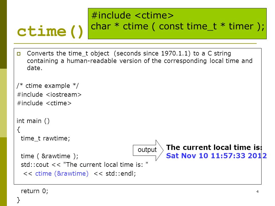 尋隱者不遇 松下問童子， 言師採藥去。 只在此山中， 雲深不知處。 ~ 賈島 1. C Time Library ctime  Types  clock_t - Clock type clock_t size_t - Unsigned integral type size_t time_t  - Time. - ppt download