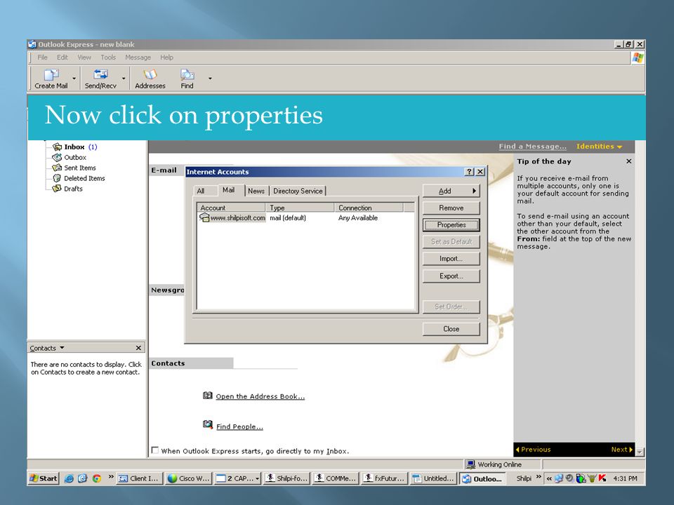 Now click on properties