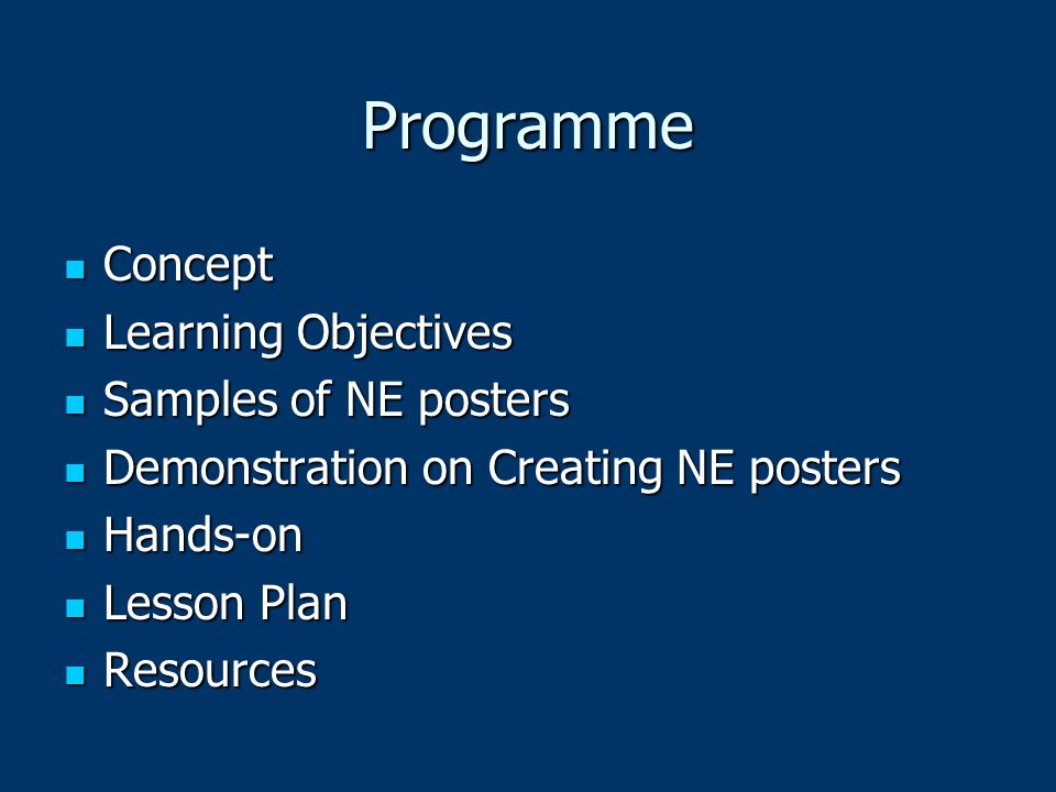 infusing ne into the teaching of statistics programme concept posters samples