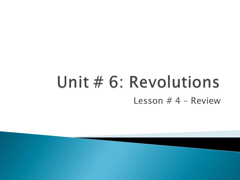 Lesson # 4 – Review