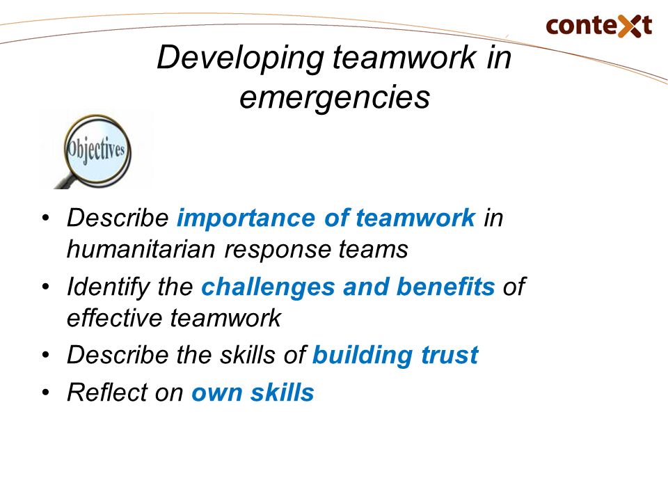developing teamwork in emergencies session ppt download describe teamwork