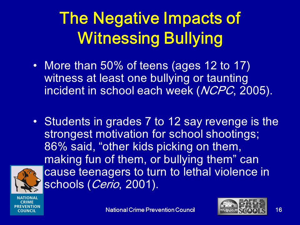 Bullying: What's New and What To Do National Crime Prevention