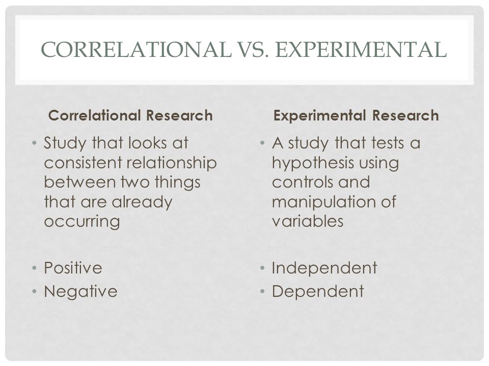 correlational study vs experiment