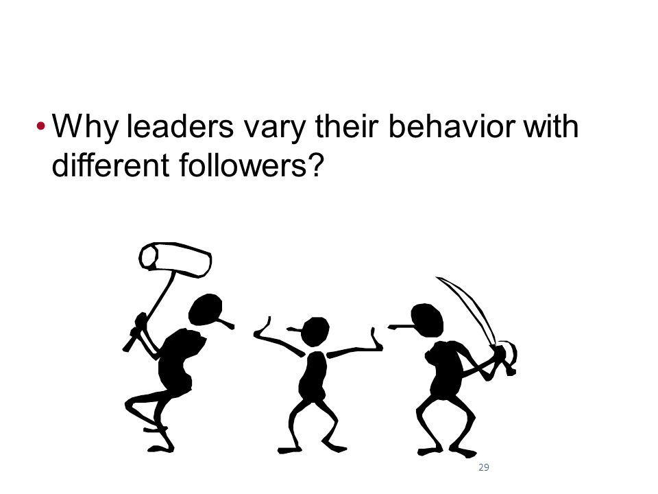 29 Why leaders vary their behavior with different followers
