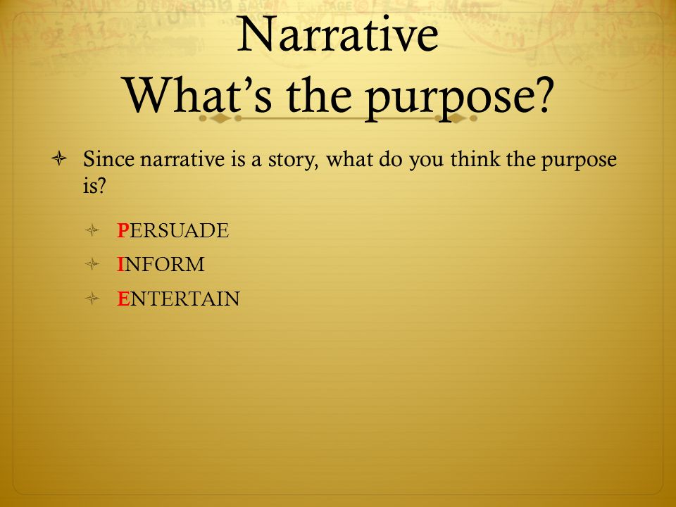 purpose of narrative writing