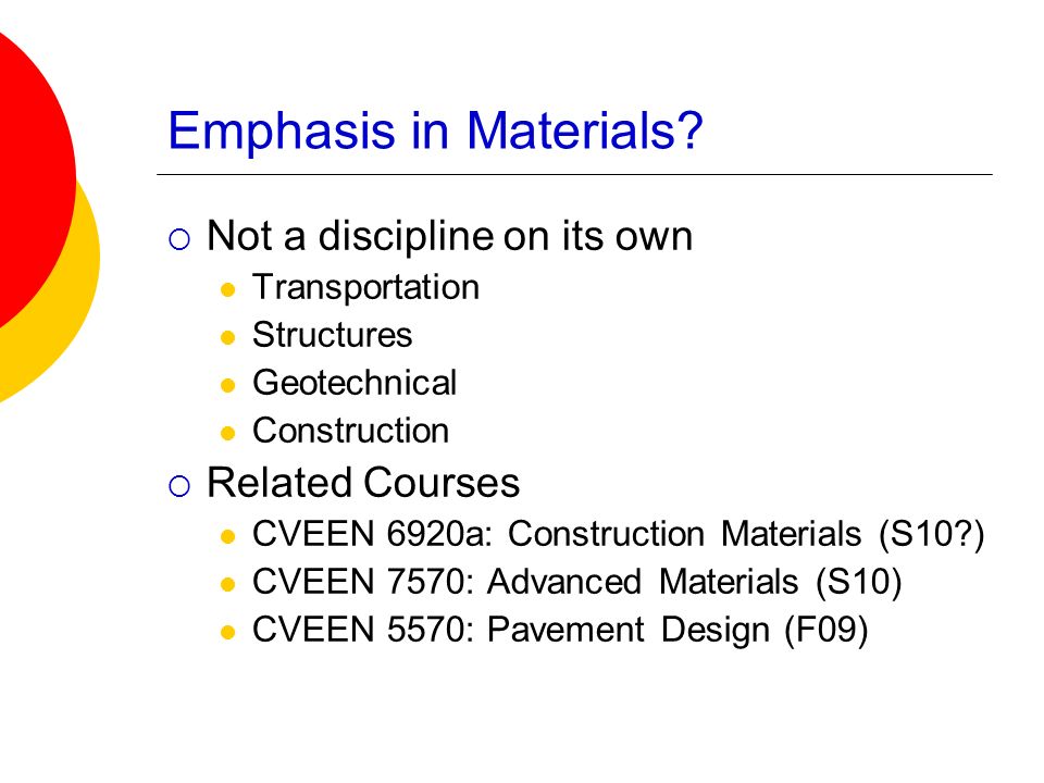 Emphasis in Materials.