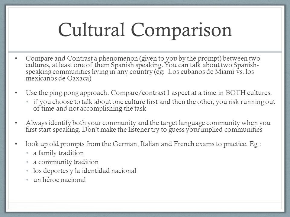 comparing two cultures essay