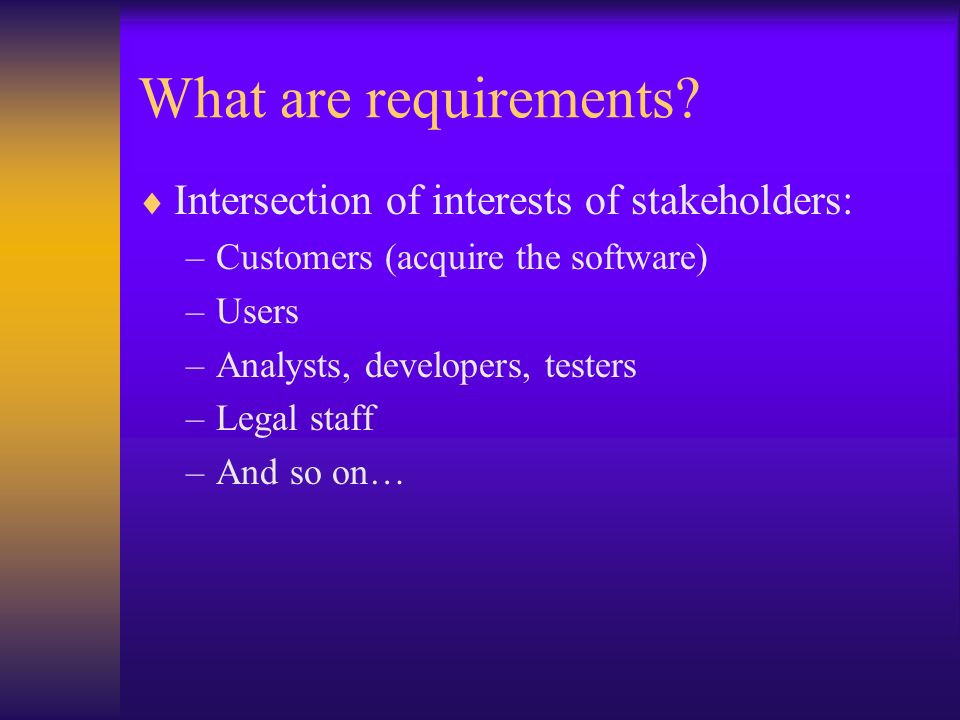 What are requirements.