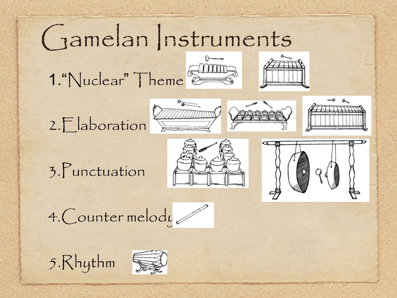 Javanese Gamelan Music and Instruments. This is Gamelan Sulukala, Built for  Goddard College in Plainfield, Vermont, USA. by Suhirdjan, Gamelan Builder.  - ppt download