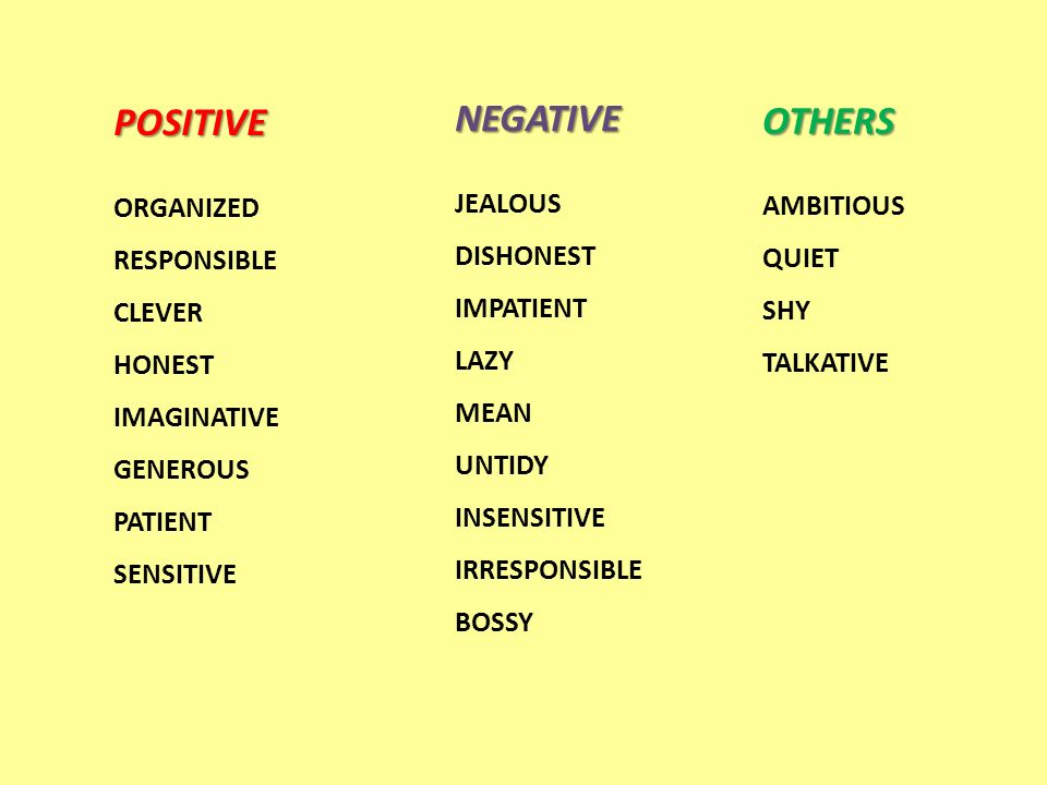 Personality Povaha Divide The Following Character Traits Povahove Rysy Into Positive Negative Others Jealous Organized Responsible Dishonest Ppt Download