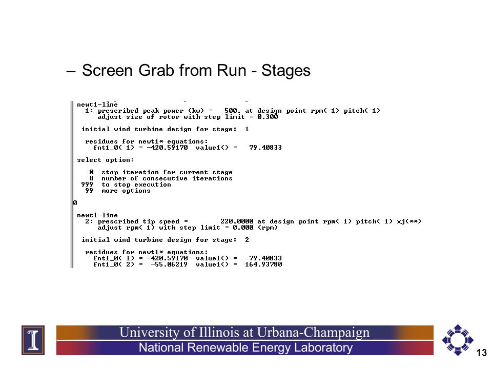13 –Screen Grab from Run - Stages