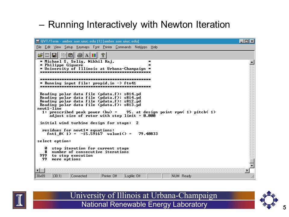 5 –Running Interactively with Newton Iteration