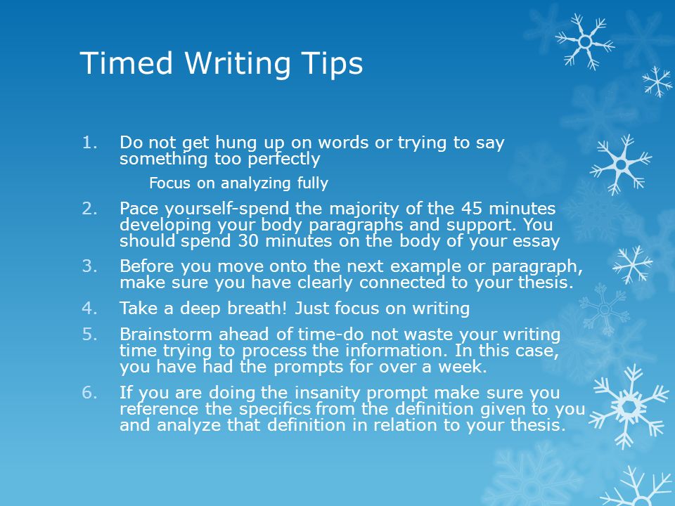 timed writing tips
