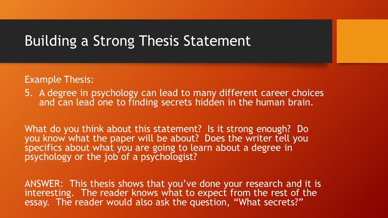 how to write a solid thesis statement