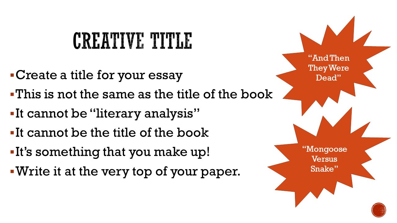 how to make a creative title for an essay