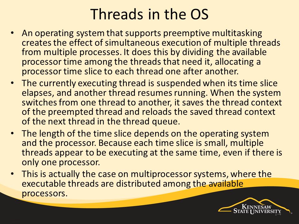 Lecture 20 Threads Richard Gesick. Threads Makes use of multiple ...