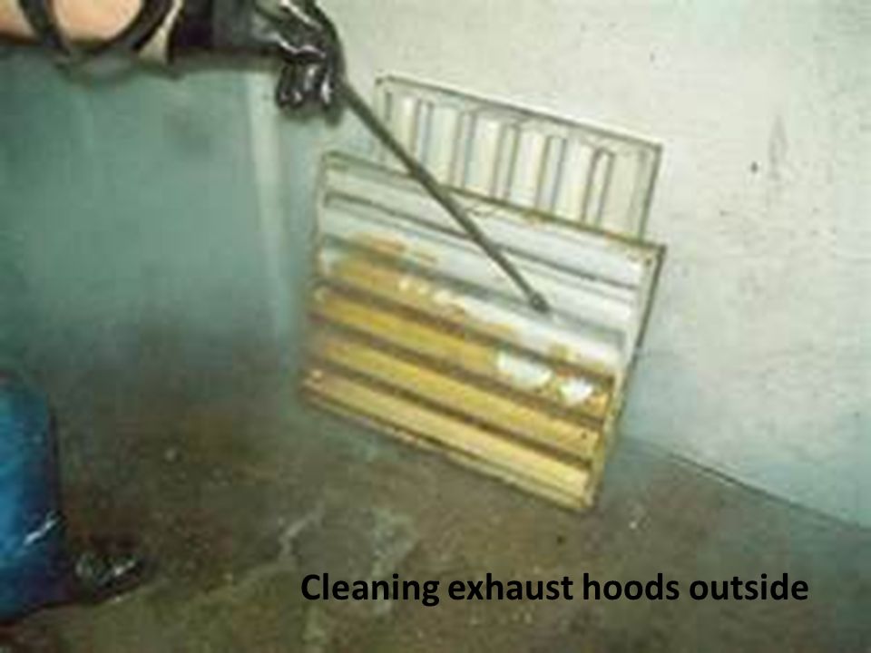 Cleaning exhaust hoods outside