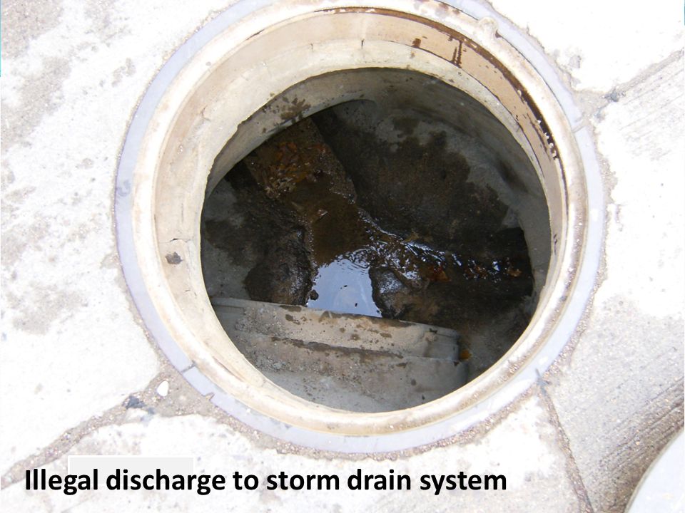 Illegal discharge to storm drain system