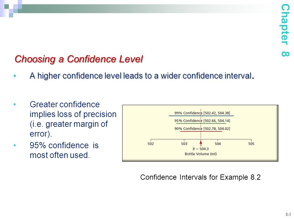 A higher confidence level leads to a wider confidence interval.A higher confidence level leads to a wider confidence interval.