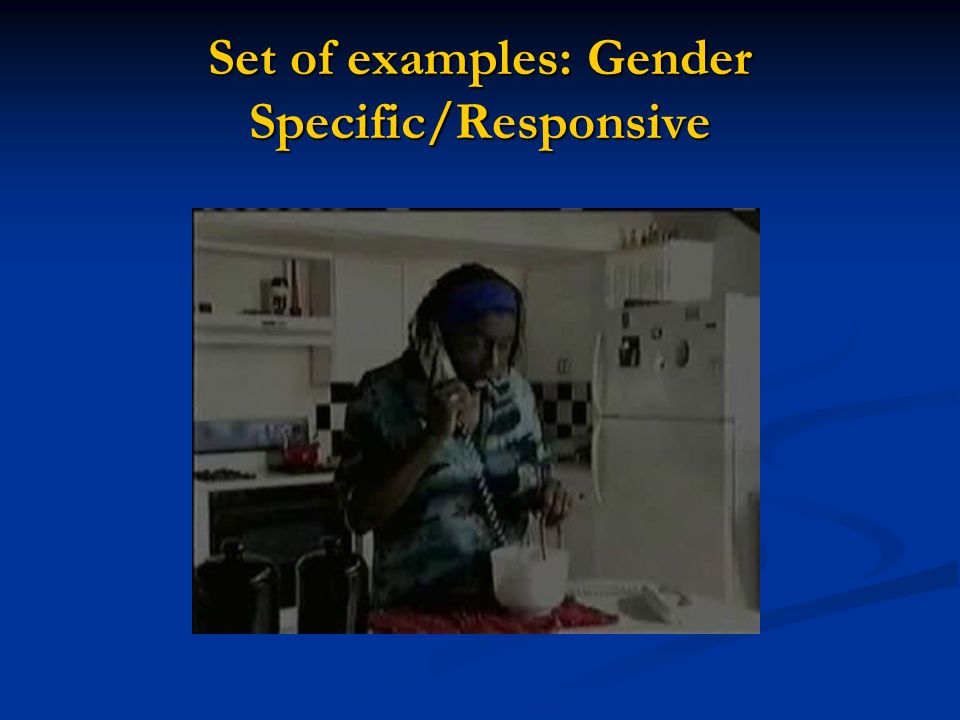 Set of examples: Gender Specific/Responsive