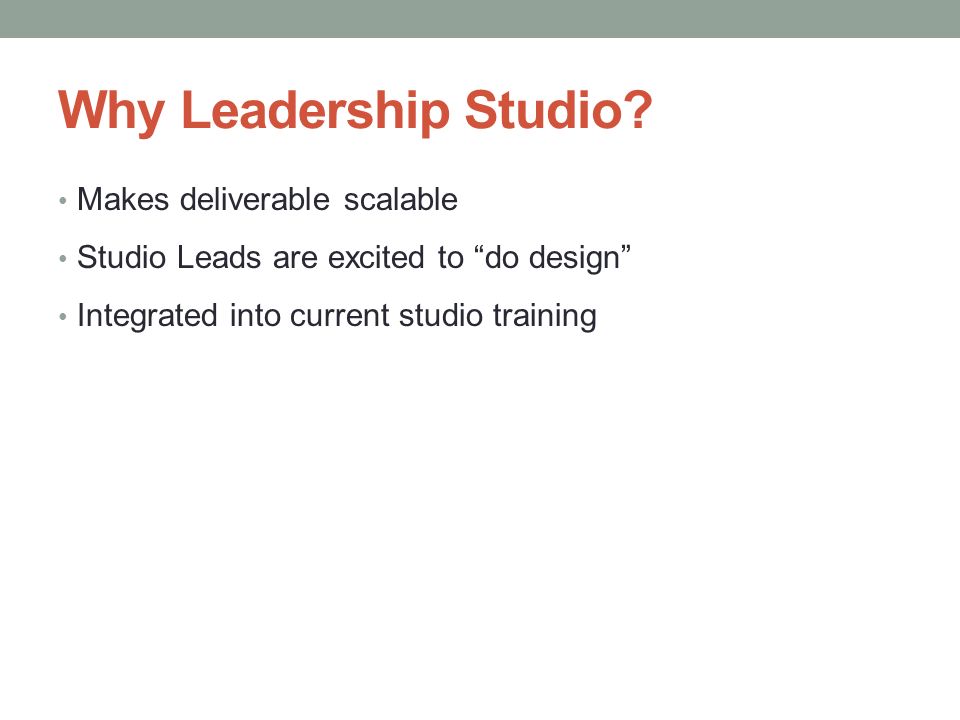 Why Leadership Studio.
