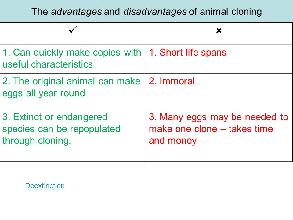 Cloning Objectives: Be able to… Describe the process of embryo transplants  and adult cell cloning in animals Explain the advantages and disadvantages.  - ppt download