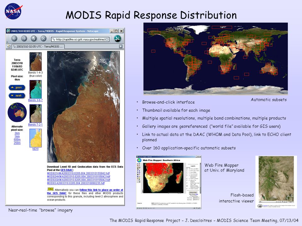 The MODIS Rapid Response Project – J.