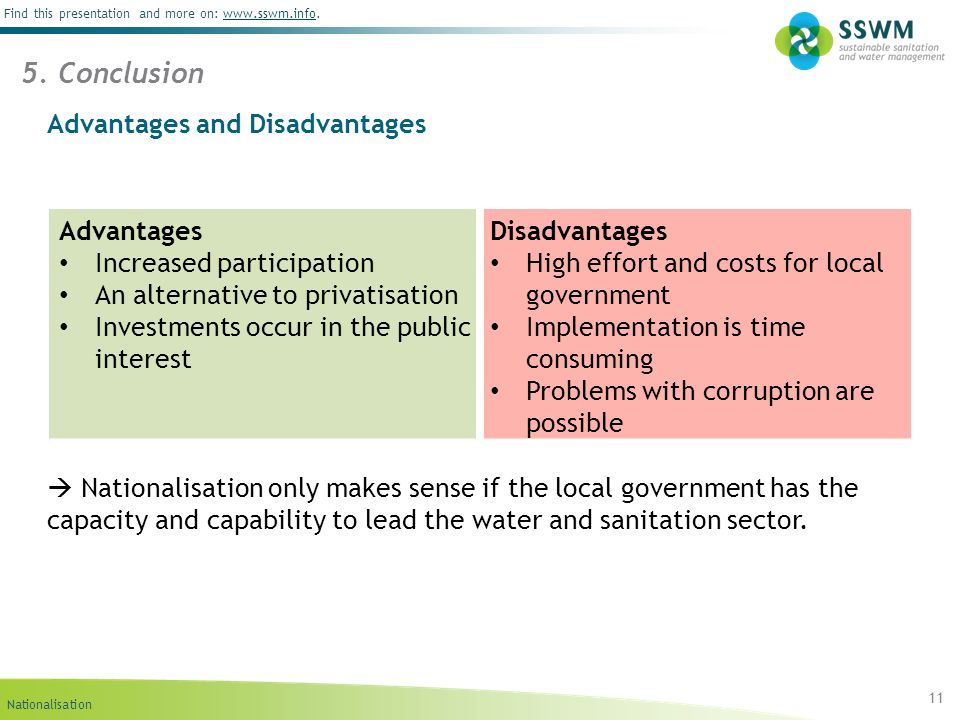 advantages and disadvantages of nationalisation